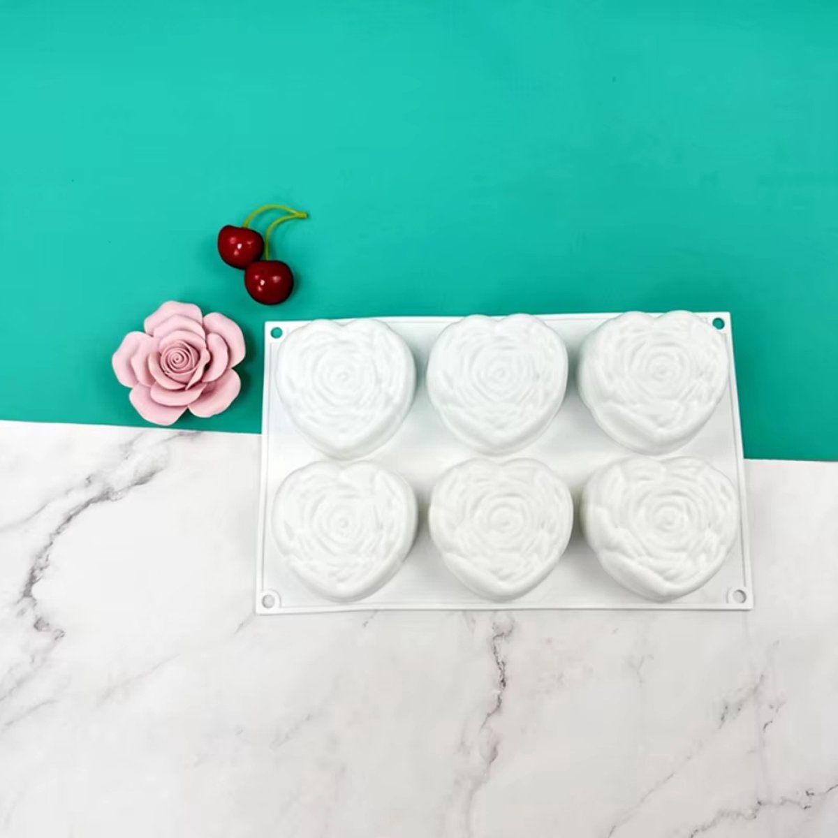 Kaars mal - Hartjes Rozen - Afbeelding 3