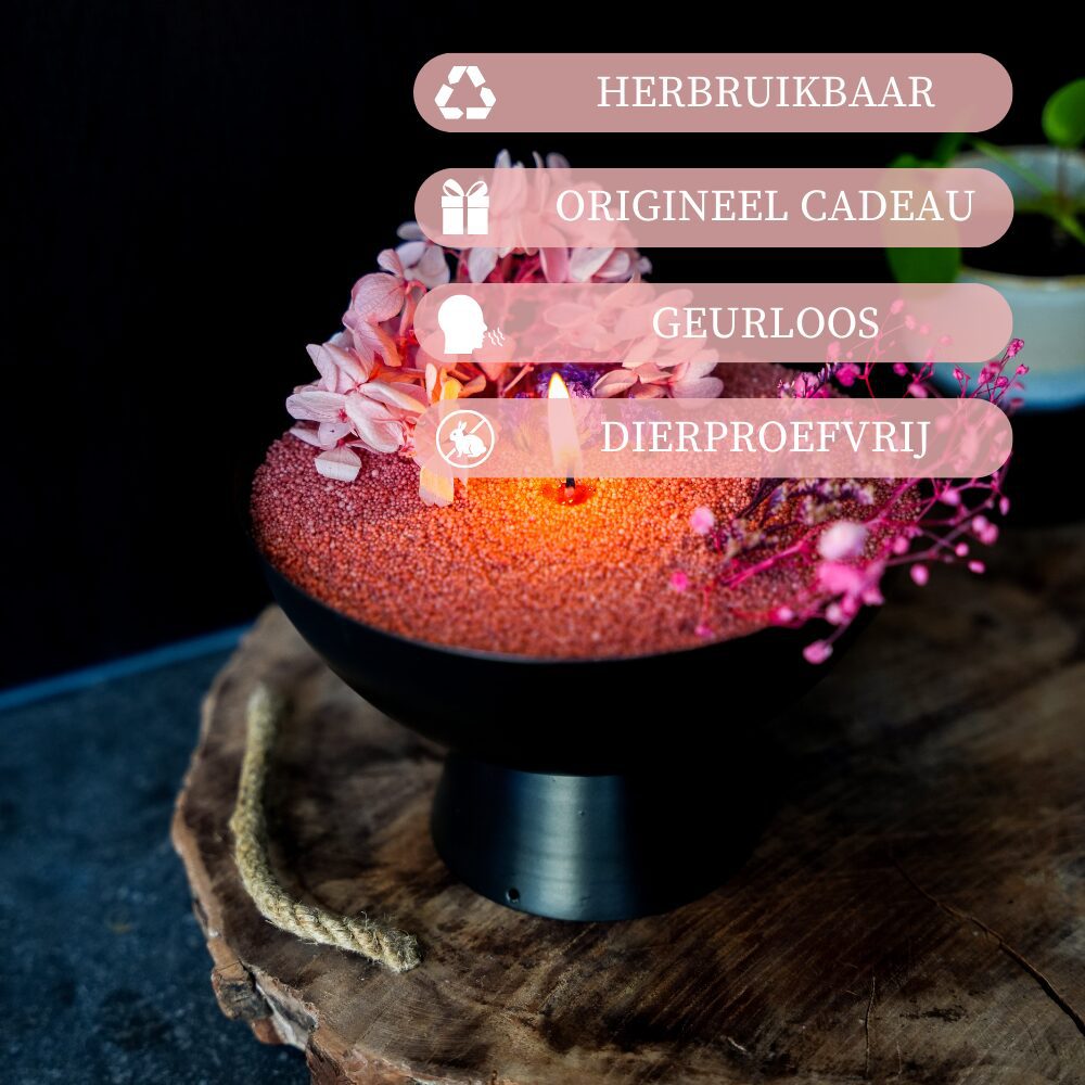 Geurend Kaarsenzand Roze Rose - Afbeelding 2