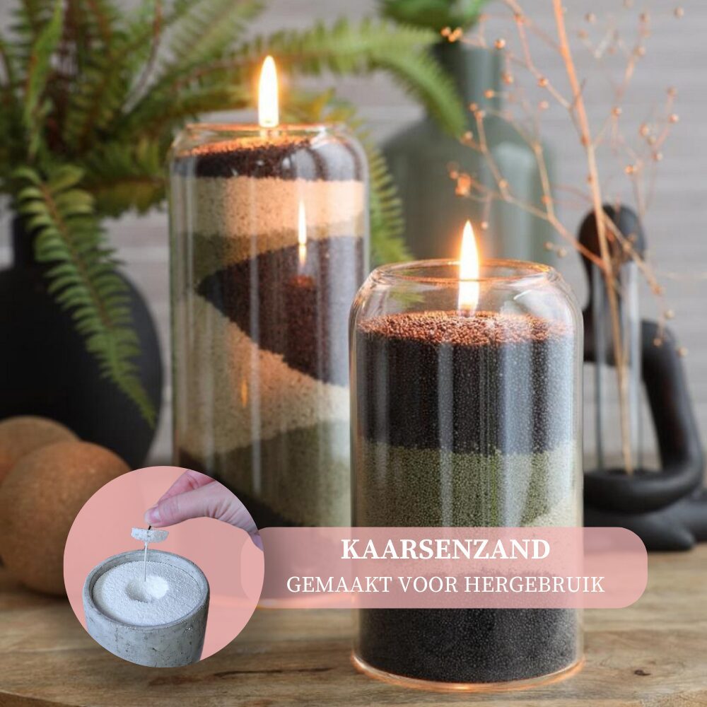 Geurend Kaarsenzand Zwart Musk - Afbeelding 3
