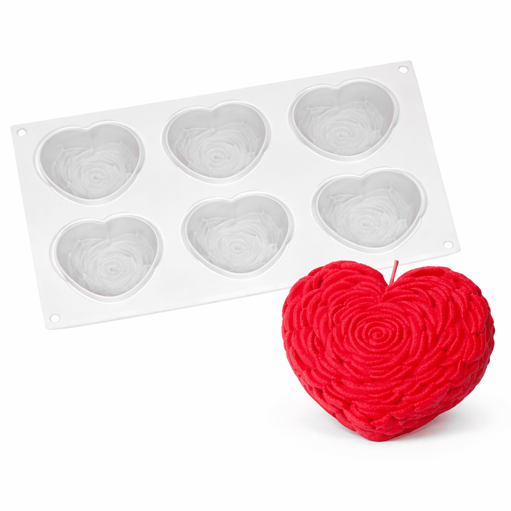 Kaars mal - Hartjes Rozen