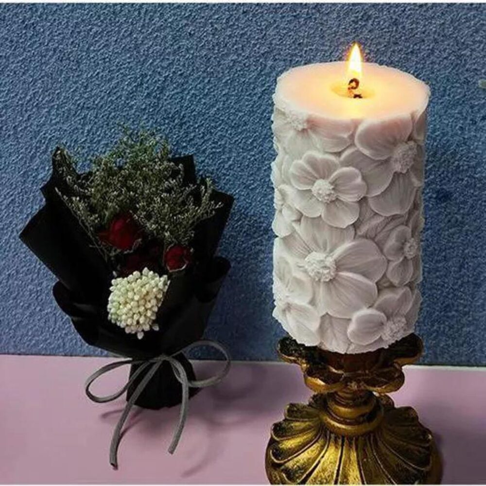 Kaars mal - Cilinder Bloemen - Afbeelding 3