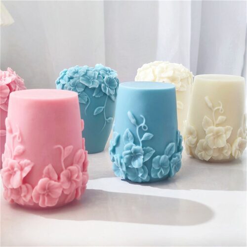 Kaars mal - Cilinder Bloemen Set - Afbeelding 3