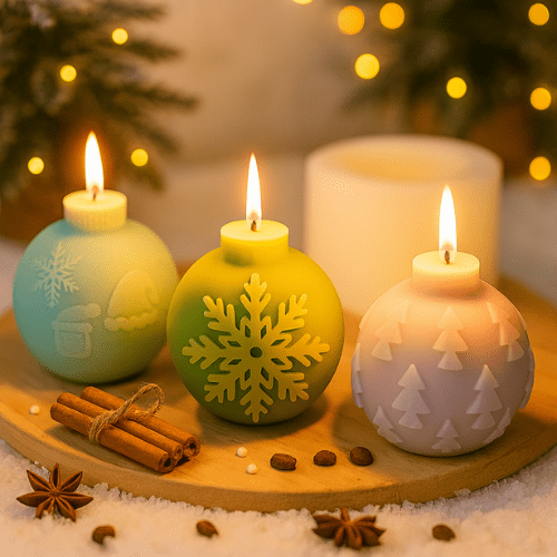 Kaars mal - Kerstballen 3 Stuks - Afbeelding 4