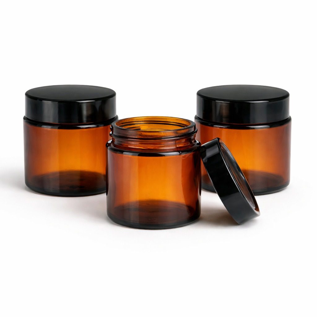 Kaars potten - Bruin Glas