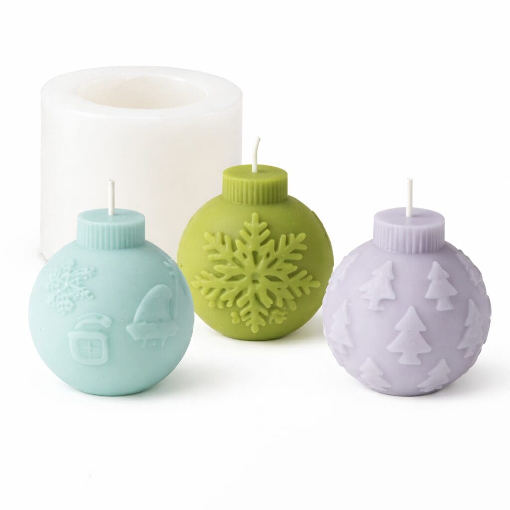 Kaars mal - Kerstballen 3 Stuks