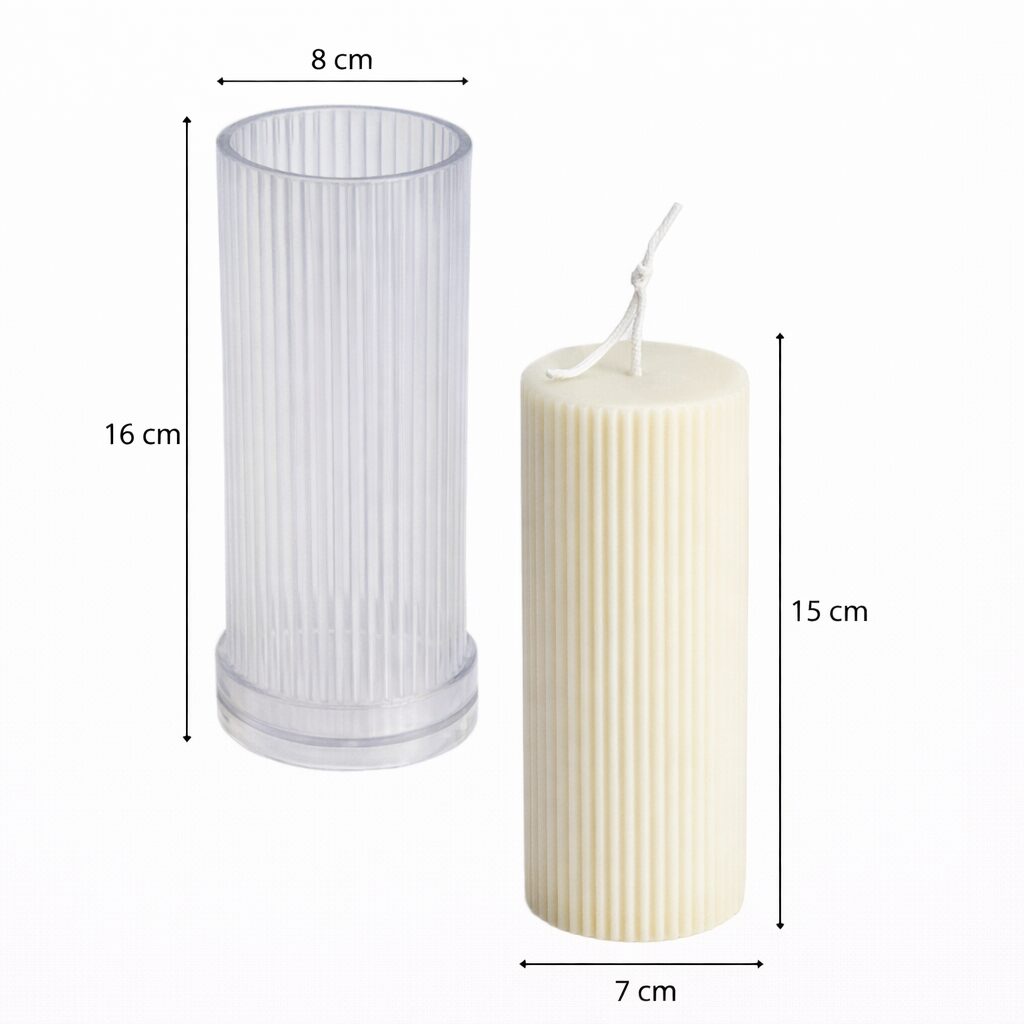 Kaars mal - Stompkaars Ribbels Middel - Afbeelding 2