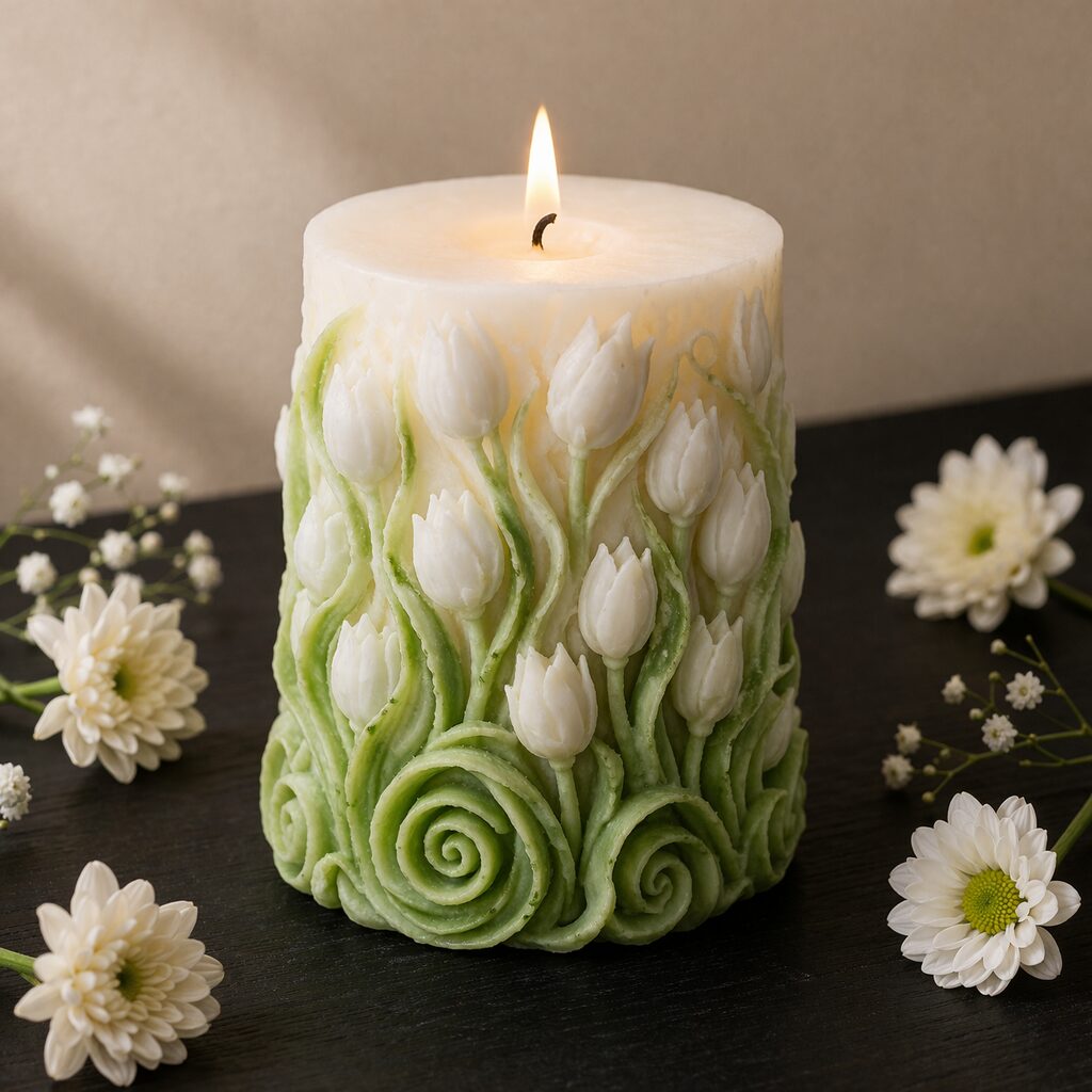 Kaars mal - Stompkaars Tulp - Afbeelding 3