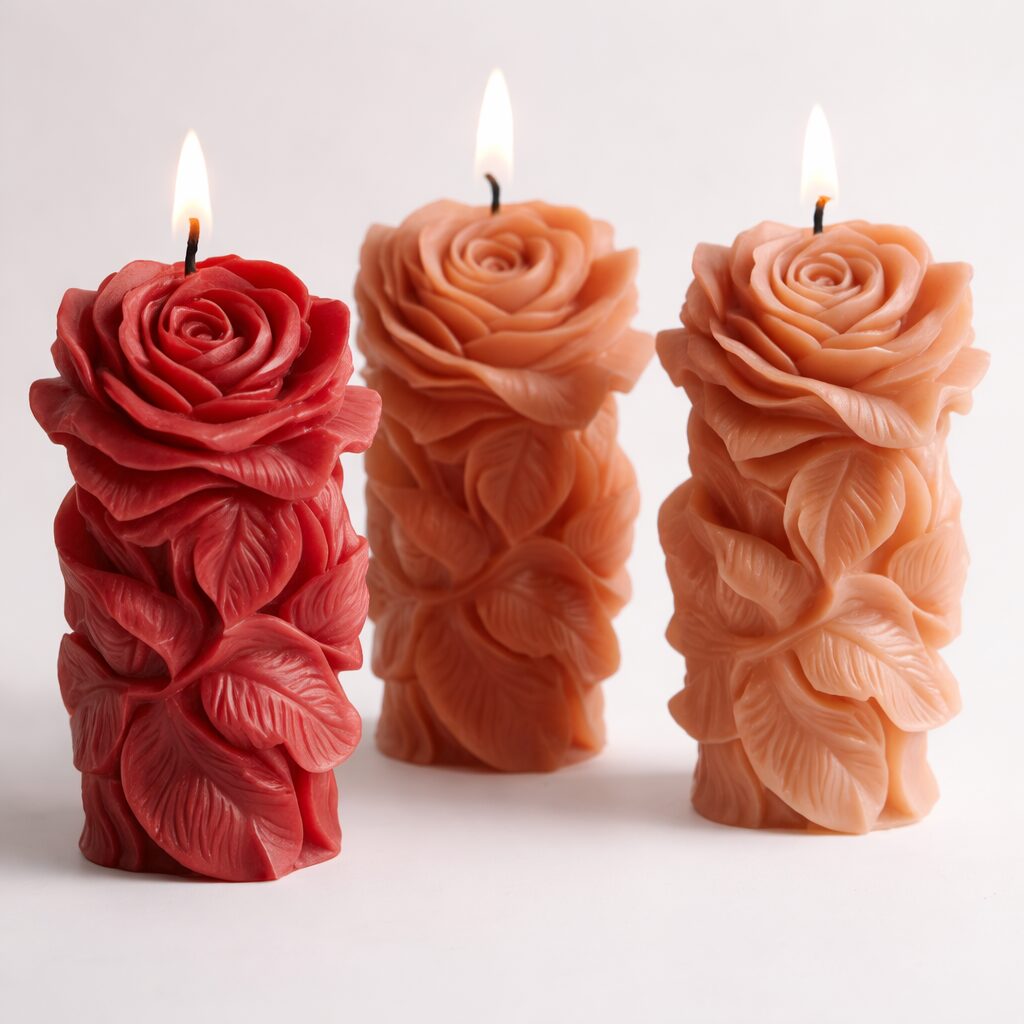 Kaars mal - Stompkaars Roos - Afbeelding 3