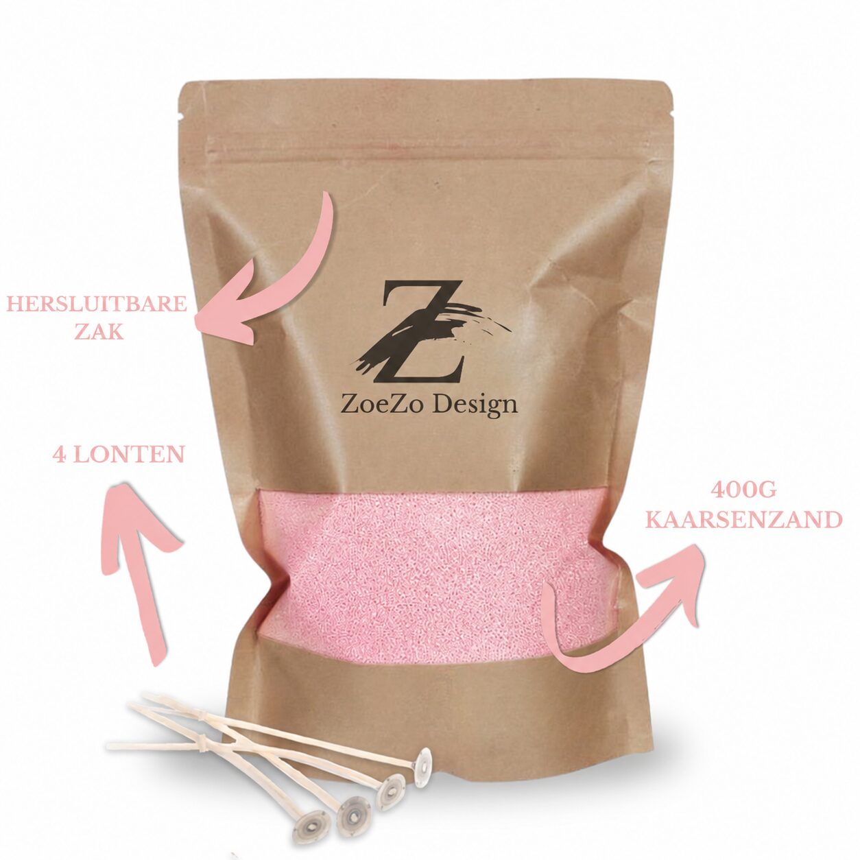 ZoëZo® Kaarsenzand Zacht Roze - Afbeelding 4